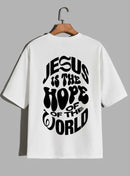 Camiseta Oversized – “Jesus Is The Hope Of The World” (4 Cores Disponíveis)
